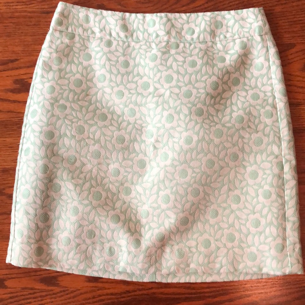 Green floral pencil skirt
